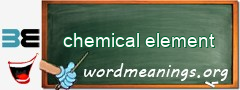 WordMeaning blackboard for chemical element